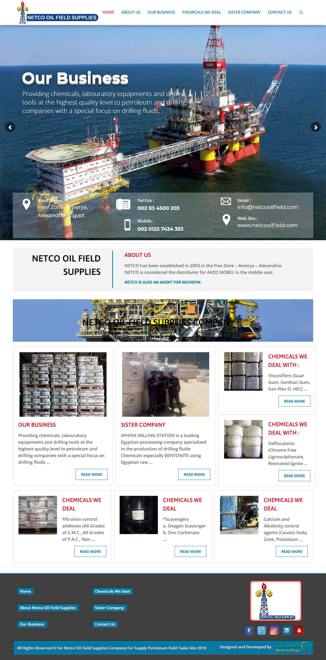 موقع شركة نيتكو أويل فيلد لتوريد مهمات حقول البترول netco oil field supplies company site