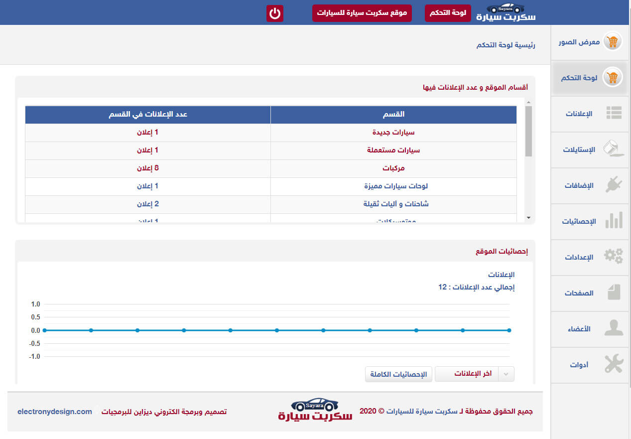 سكربت سيارة لبيع وتأجير السيارات والمركبات Sayara_cp