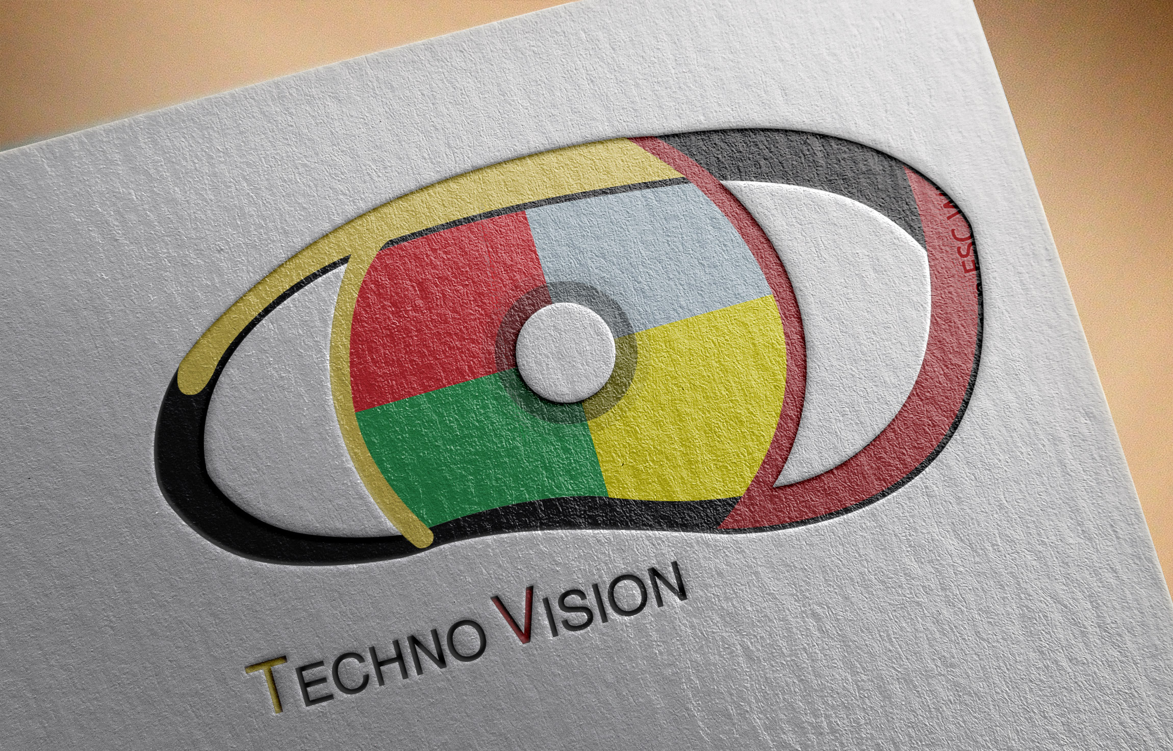 موك أب تصميم شعار لوجو شركة تكنو فيجن لتكنولوجيا المعلومات 2