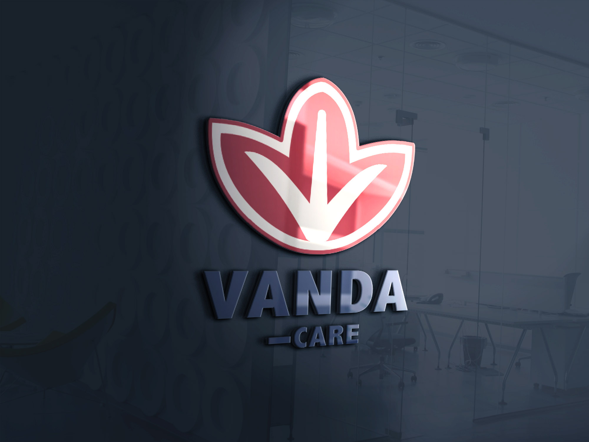 موك أب تصميم شعار فاندا كير شركة سمارت للمستحضرات الطبية والتجميل