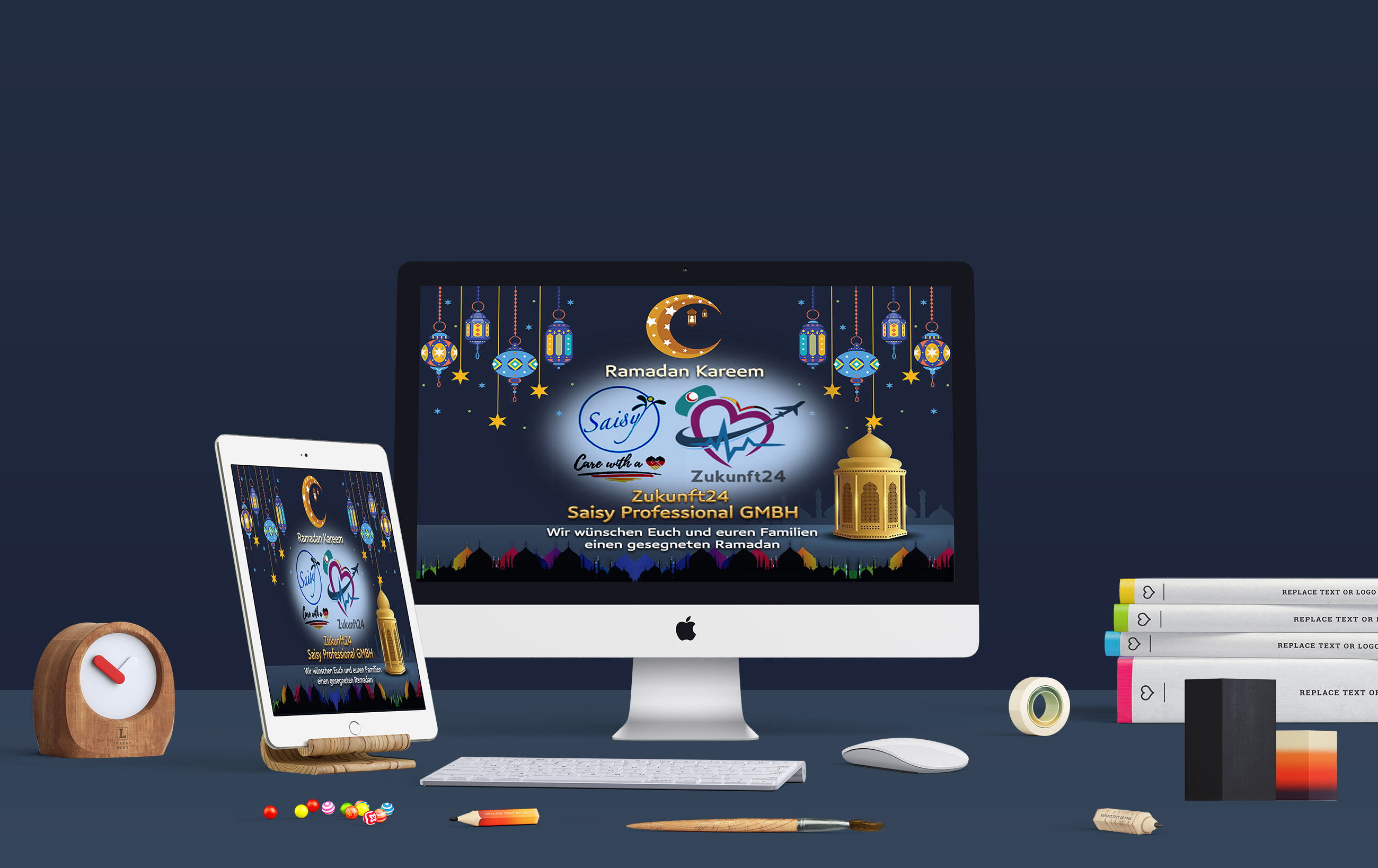 موك اب تصميم إعلان فيسبوك رمضان كريم شركة زوكونفت 24 للتوظيف والوسائط التعليمية
